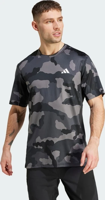 adidas Train Essentials Camo Allover Print Funktionsshirt kurzarm schwarz (Herren)