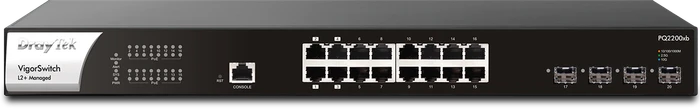 DrayTek VigorSwitch P/PQ Series Rackmount 2.5G Managed Switch, 16x RJ-45, 4x SFP+, 400W PoE++