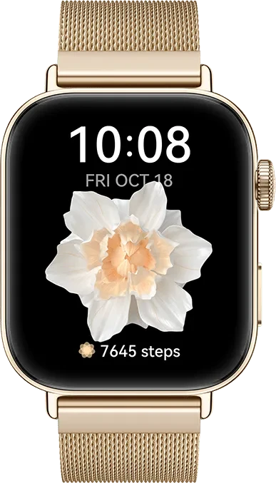 Huawei Watch Fit 3 mit Milanaise-Armband gold