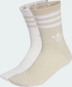 adidas 3-Stripes Glitter Crew Socken ice gold met./white, 2 Paare (Damen)