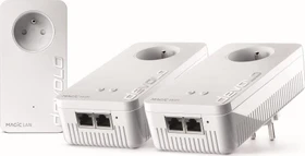 devolo Magic 2 WiFi next Multiroom Kit, FR-Region/Typ E, 2x Powerline/WLAN-Access Point und Powerline-Adapter Set, 3er-Bundle (8626 / 8629)
