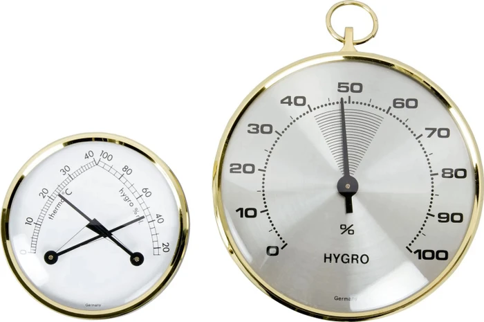 TFA Dostmann Thermo-Hygrometer Wetterstation gold, analog