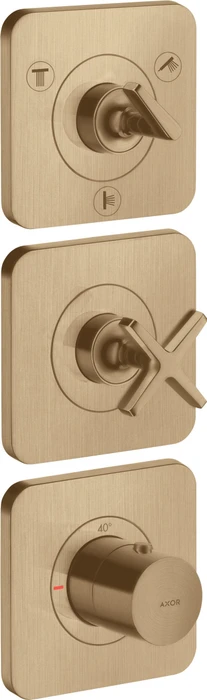 Hansgrohe Axor Citterio E Thermostatmodul 380/120 Kontrollfeld für 3 Verbraucher brushed bronze
