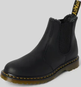 Dr. Martens 2976 Faux Fur Lined Grizzly Leather Chelsea Boots schwarz