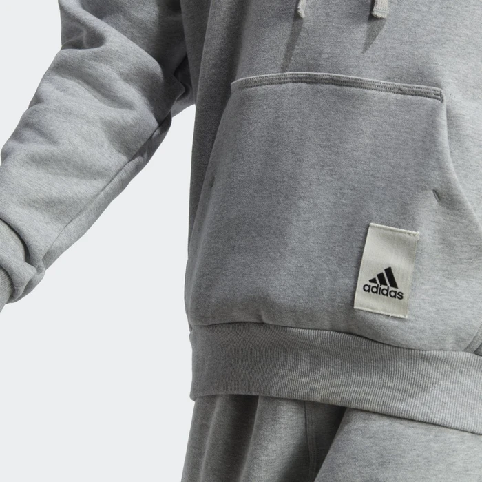 adidas Lounge Fleece Hoodie medium grey heather (Herren)