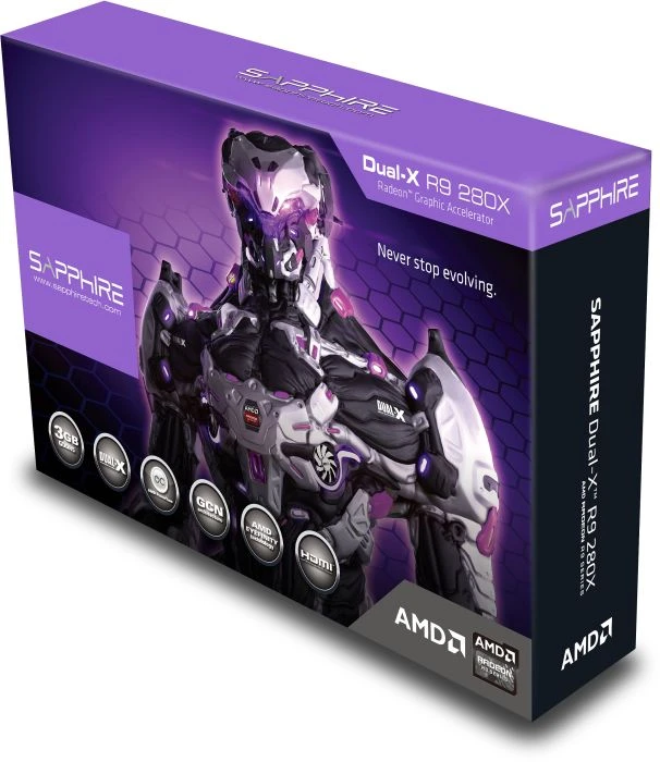 Sapphire Radeon R9 280X Dual-X OC, 3GB GDDR5, 2x DVI, HDMI, DP, full retail