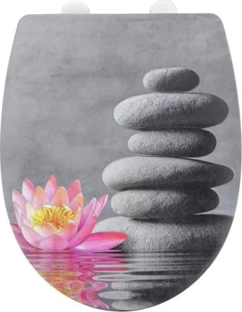 Wenko Water Lily WC-Sitz mit Absenkautomatik grau, rosa