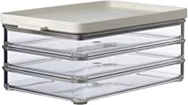 Mepal Omnia Aufschnittdose Stapelbox Aufbewahrungsbehälter nordic white, 3-tlg.