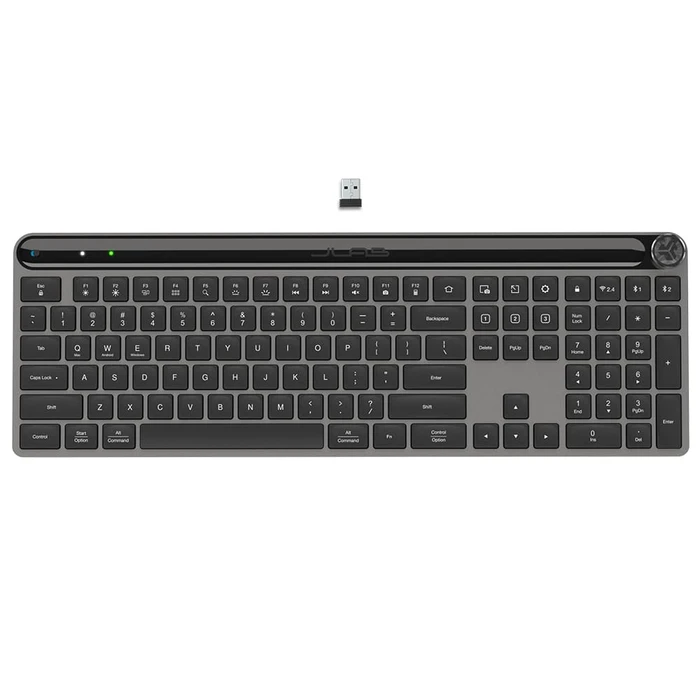 JLab Epic Wireless Keyboard, schwarz, LEDs weiß, USB/Bluetooth, DE