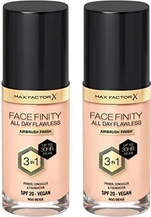 Max Factor Facefinity All Day Flawless Foundation N55 beige LSF20, 30ml