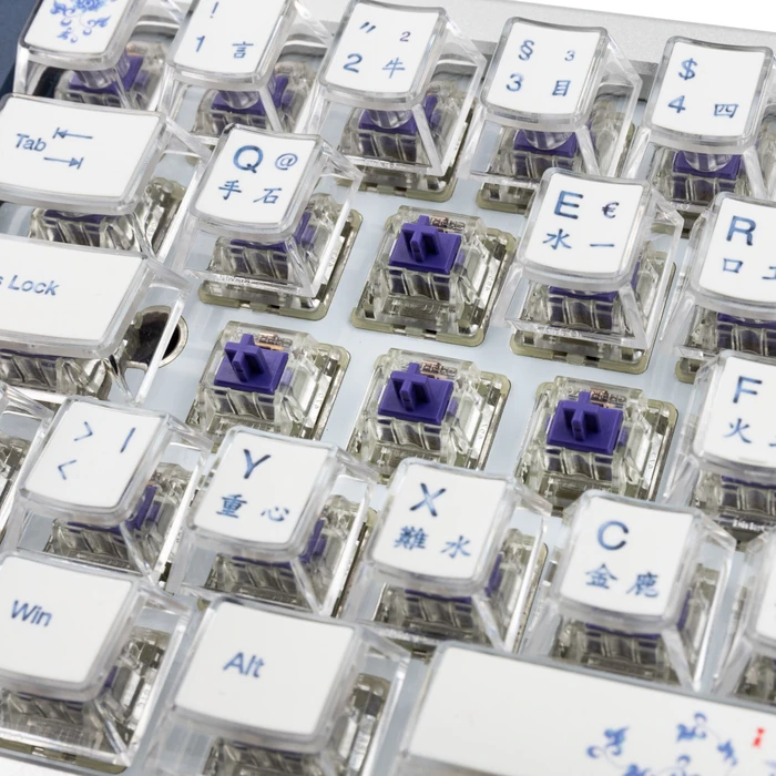 Ducky Year of the Dragon 2024, 65% Layout, weiß/blau, hot-swap, MX2A RGB PURPLE, USB, ND