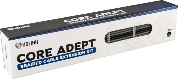 Kolink Core Adept Braided Cable Extension Kit, Black/Grey