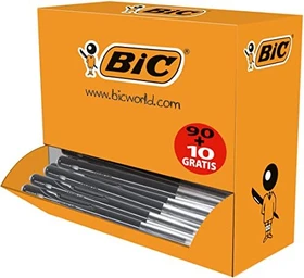 BIC M10 Original 0.4mm Kugelschreiber (Mine) schwarz/transparent, 100er-Pack