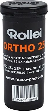 Rollei Ortho 25 plus 120 SW-Negativfilm ISO 25/15°