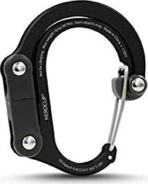 GearAid Heroclip Mini Materialkarabiner schwarz