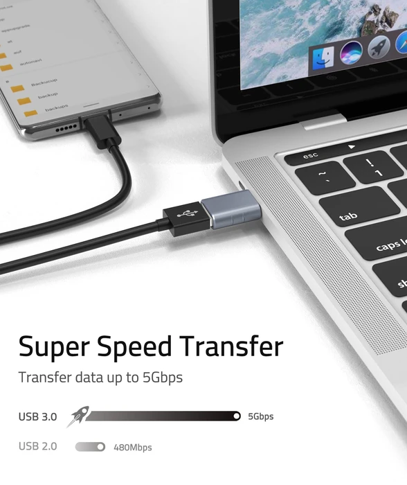 Syntech USB-Adapter, USB 3.0, 5Gb/s, USB-A 3.0 [Buchse] auf USB-C 3.0 [Stecker], Blue, 2er-Pack