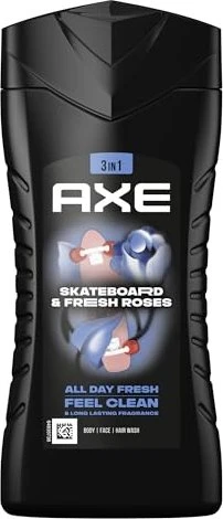 AXE Skateboard & Fresh Roses Duschgel, 250ml