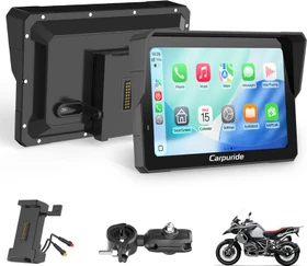Carpuride Motorrad Carplay Bildschirm 7 Zoll Wasserfest Touchscreen Dual Bluetooth Navi W702S Pro