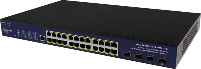 Allnet SG84 Rackmount Gigabit Smart Switch, 24x RJ-45, 4x SFP+, 400W PoE+