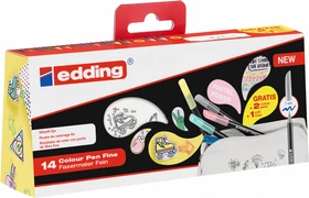 edding 1200 pastell sortiert, 14er-Set, Metalletui