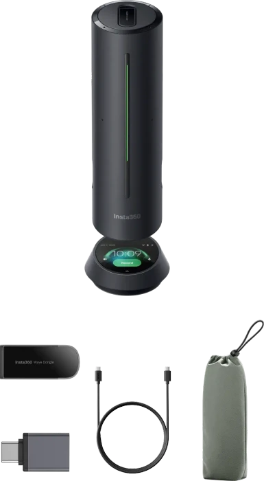 Insta360 Wave Konferenzlautsprecher mit KI-Aufnahme graphite black