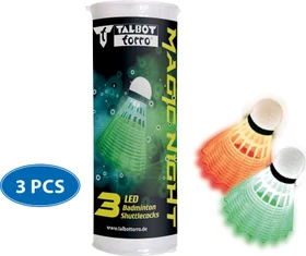Talbot Torro Magic Night LED Badmintonbälle, 3 Stück