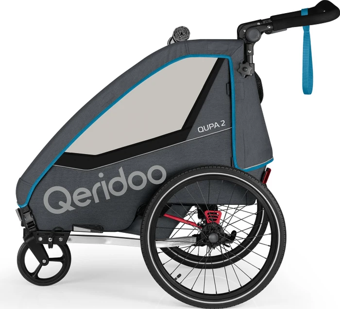 Qeridoo QUPA 2 Fahrradanhänger blau (Modell 2023)