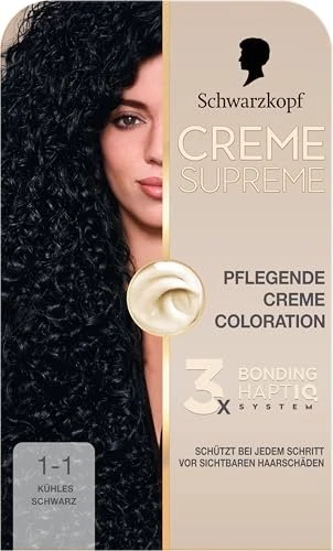 Schwarzkopf Creme Supreme Haarfarbe 1-1 cool black, 60ml