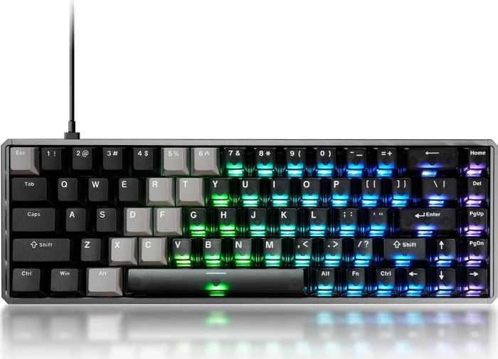Akko MOD68 HE, Gradient Hybrid Black Transparent, LEDs RGB, hot-swap, AstroAim Magnetic, USB/Bluetooth, US