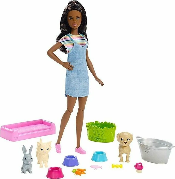 Mattel Barbie - Badespaß Haustiere brünett