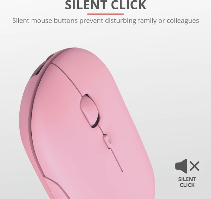 Trust Puck Wireless Mouse rosa, USB/Bluetooth