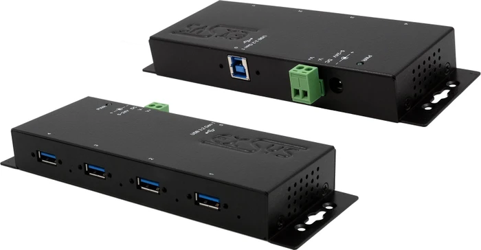 Exsys Industrial Wallmount USB-Hub, 4x USB-A 3.0, USB-B 3.0 [Buchse]