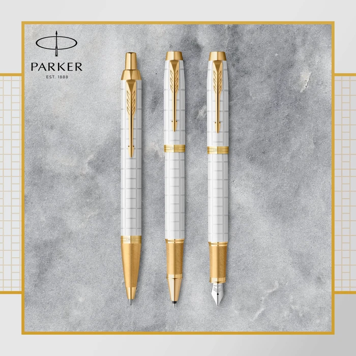 Parker IM Premium Tintenroller (Mine) pearl lacquer/gold trim, Geschenkbox (2143646) – Bild 6
