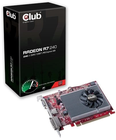 Club 3D Radeon R7 240, 2GB DDR3, VGA, DVI, HDMI