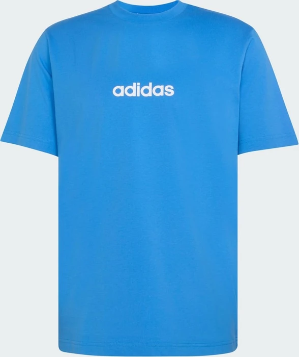 adidas Essentials Linear Single Jersey T-Shirt kurzarm ray blue/off white (Herren)