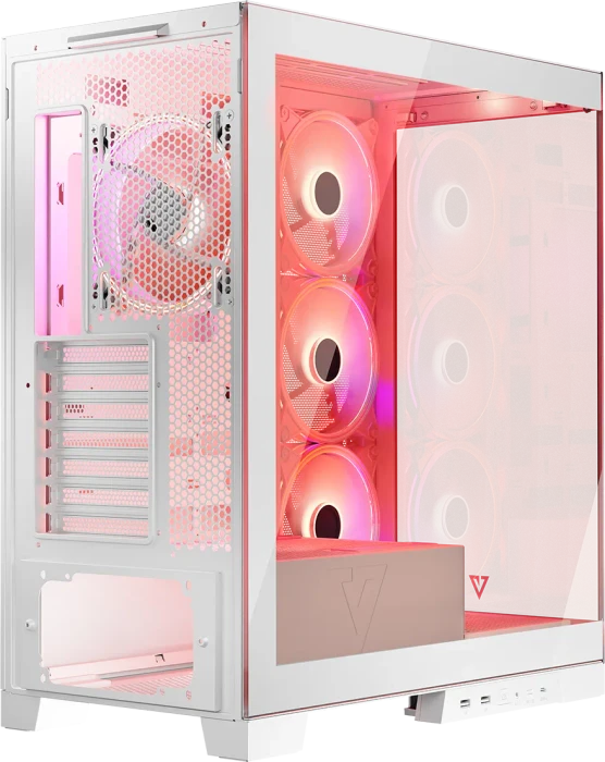 Modecom Volcano Space Apex ARGB Midi White, weiß, Glasfenster