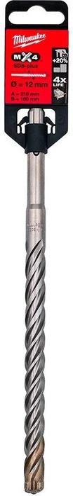 Milwaukee SDS-plus MX4 Hammerbohrer, 12x160x210mm, 1 Stück