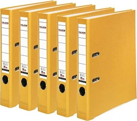 Falken Color Ordner 2-Ring PP, 50mm, A4, gelb, 5er-Pack