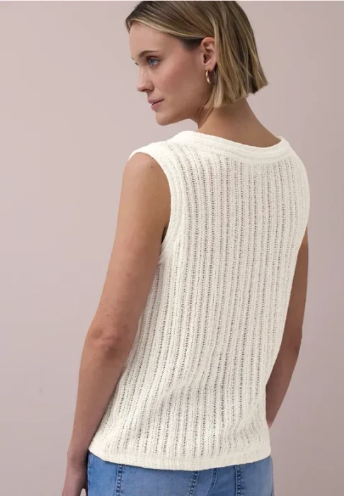 Street One V-Neck und Knopfleiste Weste off white (Damen)