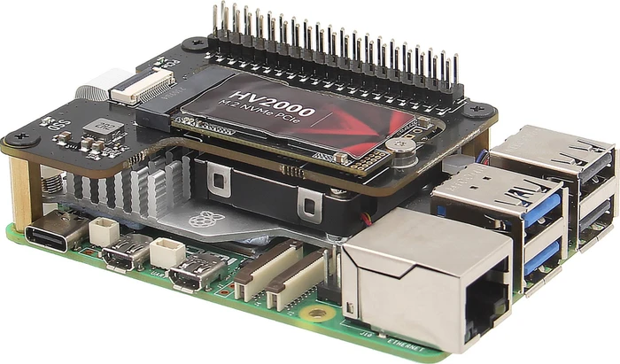 Geekworm X1000 PCIe auf M.2 Key-M NVMe Adapter-Board, M.2 M-Key 2230/2242 NVMe Slot für Raspberry Pi 5