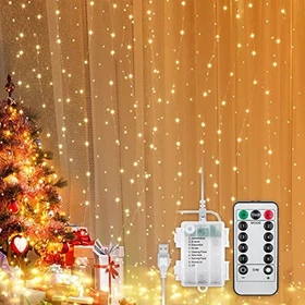 Wentronic goobay Eisregen-Lichtervorhang LED 300x warmweiß