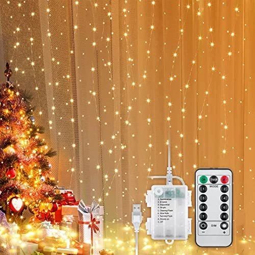 Wentronic goobay Eisregen-Lichtervorhang LED 300x warmweiß