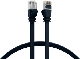 EFB Elektronik PVC Flach-Patchkabel, Cat6a, U/FTP, RJ-45/RJ-45, 2m, schwarz