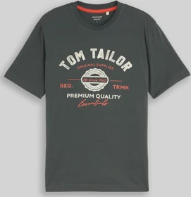 Tom Tailor Logo-Print T-Shirt kurzarm grün (Herren)