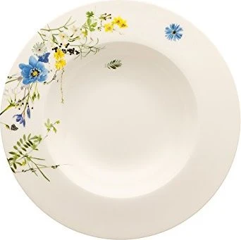 Rosenthal Brillance Bone China Fleurs des Alpes Suppenteller mit Fahne 23cm