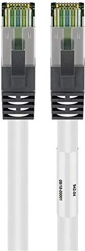 goobay Patchkabel, Cat8.1, S/FTP, RJ-45/RJ-45, 0.25m, weiß