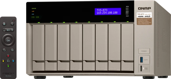 QNAP TVS-873-16G 80TB, 16GB RAM, 4x RJ-45 1000Base-T, 2x USB-A 3.1