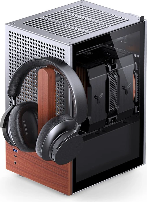 Jonsbo T6 Silver, silber/braun, Glasfenster, Mini-ITX