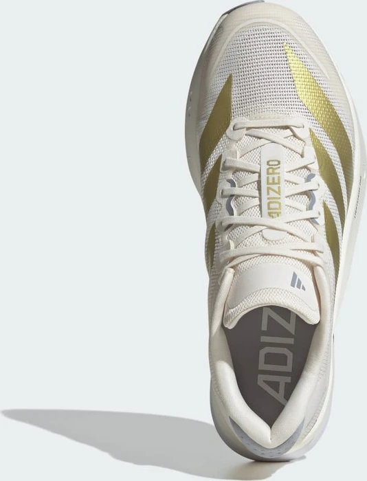 adidas Adizero Boston 13 chalk white/gold metallic/halo silver (Herren)