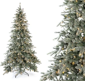 Evergreen Künstlicher Weihnachtsbaum Fichte Frost, 210cm, inkl. LED-Beleuchtung
